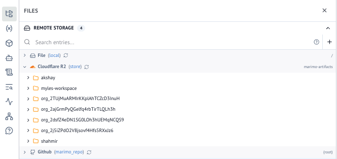 Remote storage panel